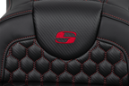 SADDLEMEN RoadSofa™ Seat - Honeycomb - Red Stitch - Extended Reach - without Backrest - FLH/FLT '08-'24