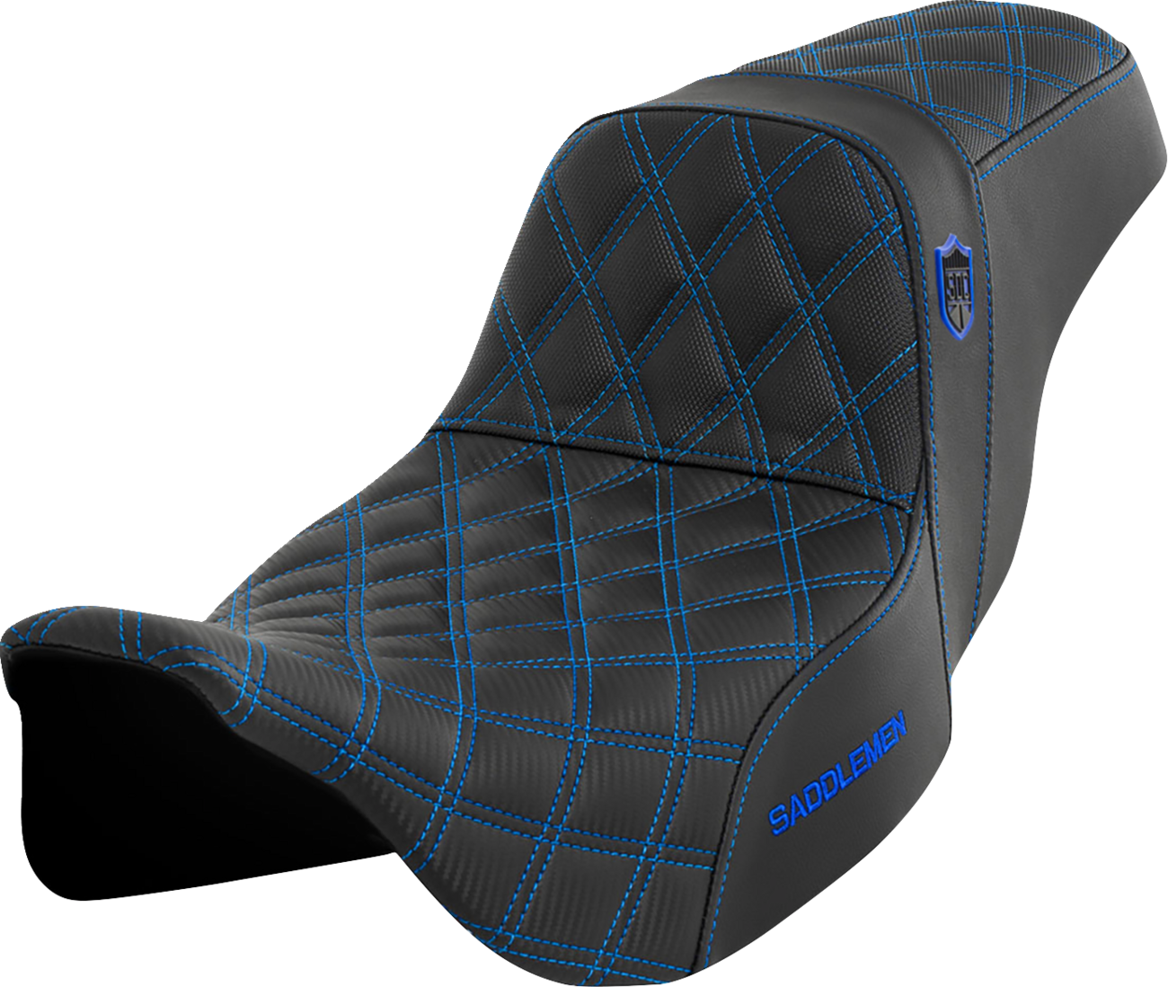SADDLEMEN Pro Series SDC Performance Seat - w/o Backrest - Blue Stitch - FLH/FLT '08-'23