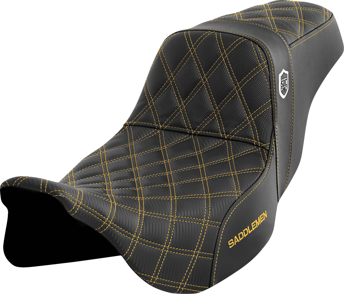 SADDLEMEN Pro Series SDC Performance Seat - w/o Backrest - Gold Stitch - FLH/FLT '08-'23