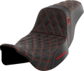 SADDLEMEN Pro Series SDC Performance Seat - w/o Backrest - Red Stitch - FLH/FLT '08-'23