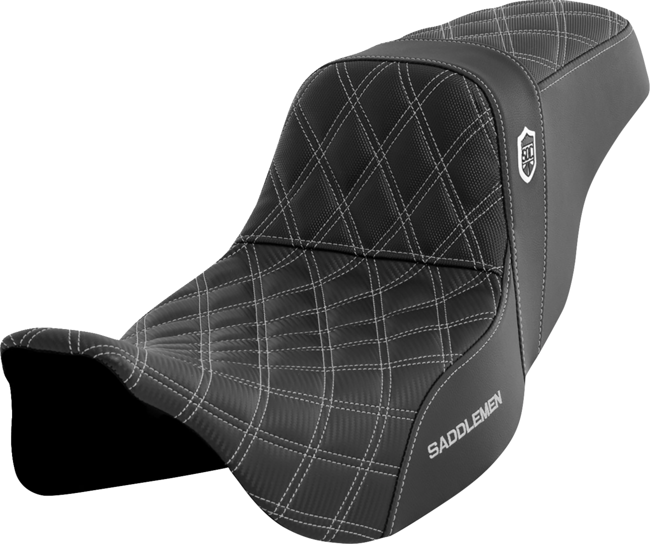 SADDLEMEN Pro Series SDC Performance Seat - w/o Backrest - Silver Stitch - FLH/FLT '08-'23