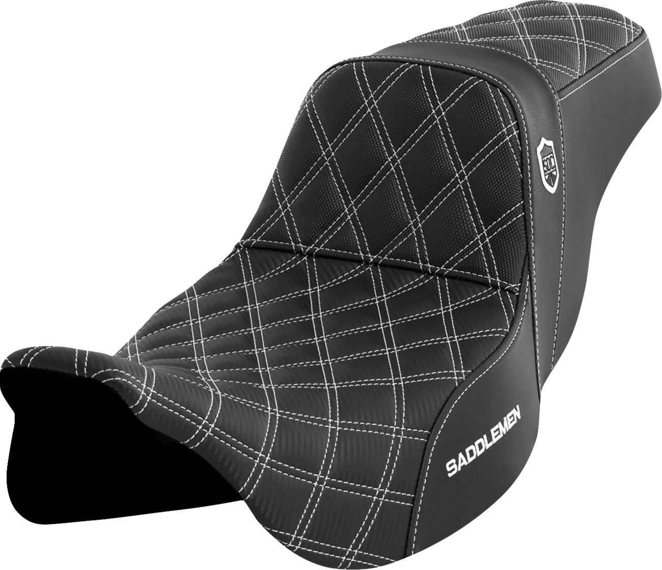 SADDLEMEN Pro Series SDC Performance Seat - w/o Backrest - White Stitch - FLH/FLT '08-'23