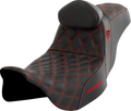 SADDLEMEN Pro Series SDC Performance Seat - w/ Backrest - Red Stitch - FLH/FLT '08-'23