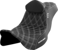 SADDLEMEN Pro Series SDC Performance Seat - w/ Backrest - White Stitch - FLH/FLT '08-'23