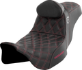 SADDLEMEN Pro Series SDC Performance Seat - w/ Backrest - Wine Berry Stitch - FLH/FLT '08-'23