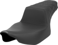 SADDLEMEN Step-Up Seat - Rear Lattice Stitch - Black - FL '23-'24