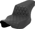 SADDLEMEN Step-Up Seat - Front/Rear Lattice Stitch - Black - FL '23-'24