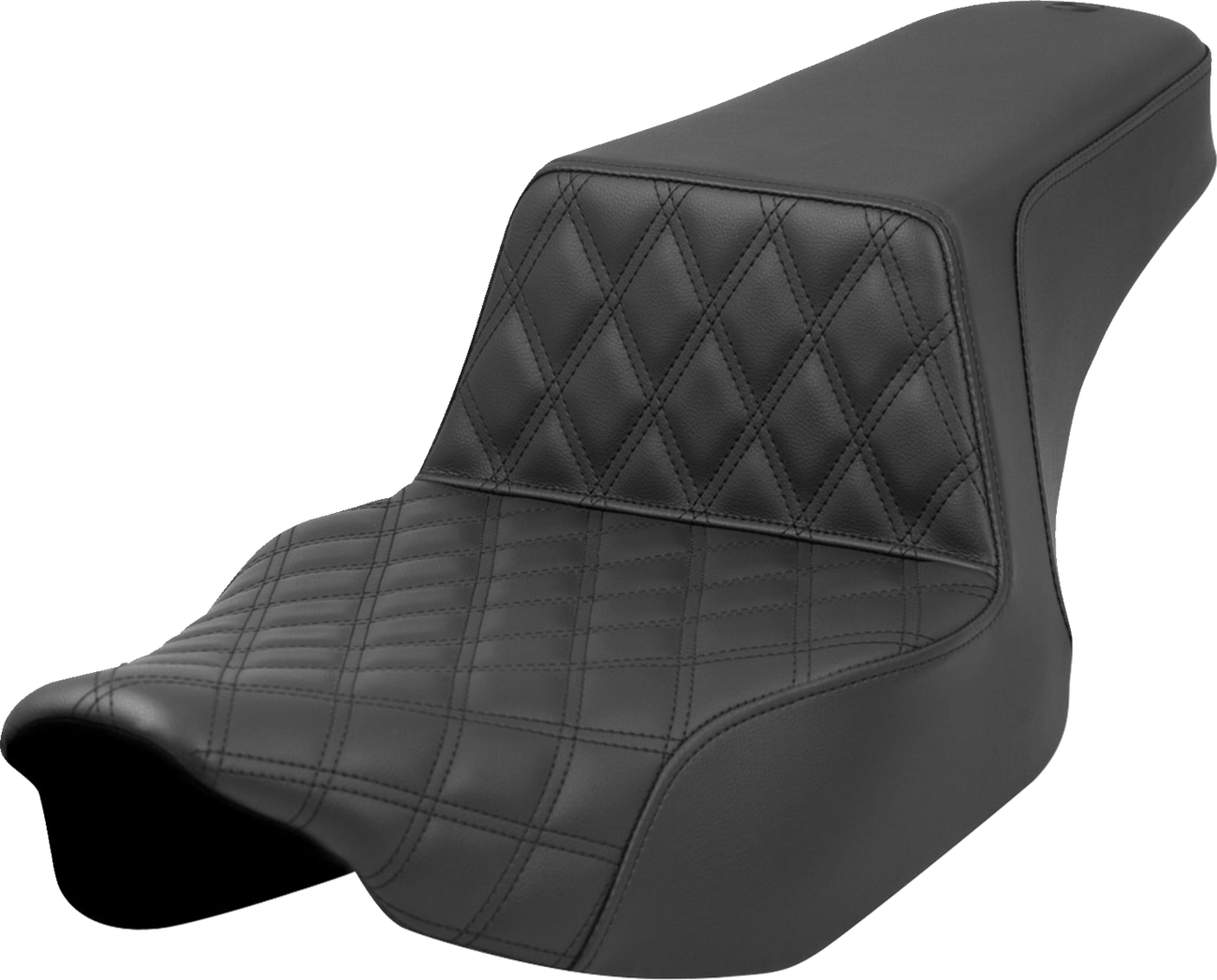 SADDLEMEN Step-Up Seat - Front Lattice Stitch - Black - Extended Reach - FL '23-'24