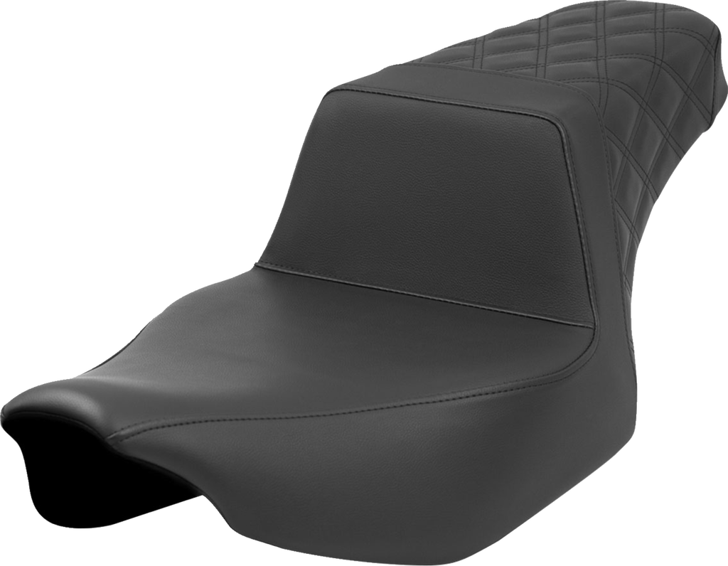 SADDLEMEN Step-Up Seat - Rear Lattice Stitch - Black - Extended Reach - FL '23-'24