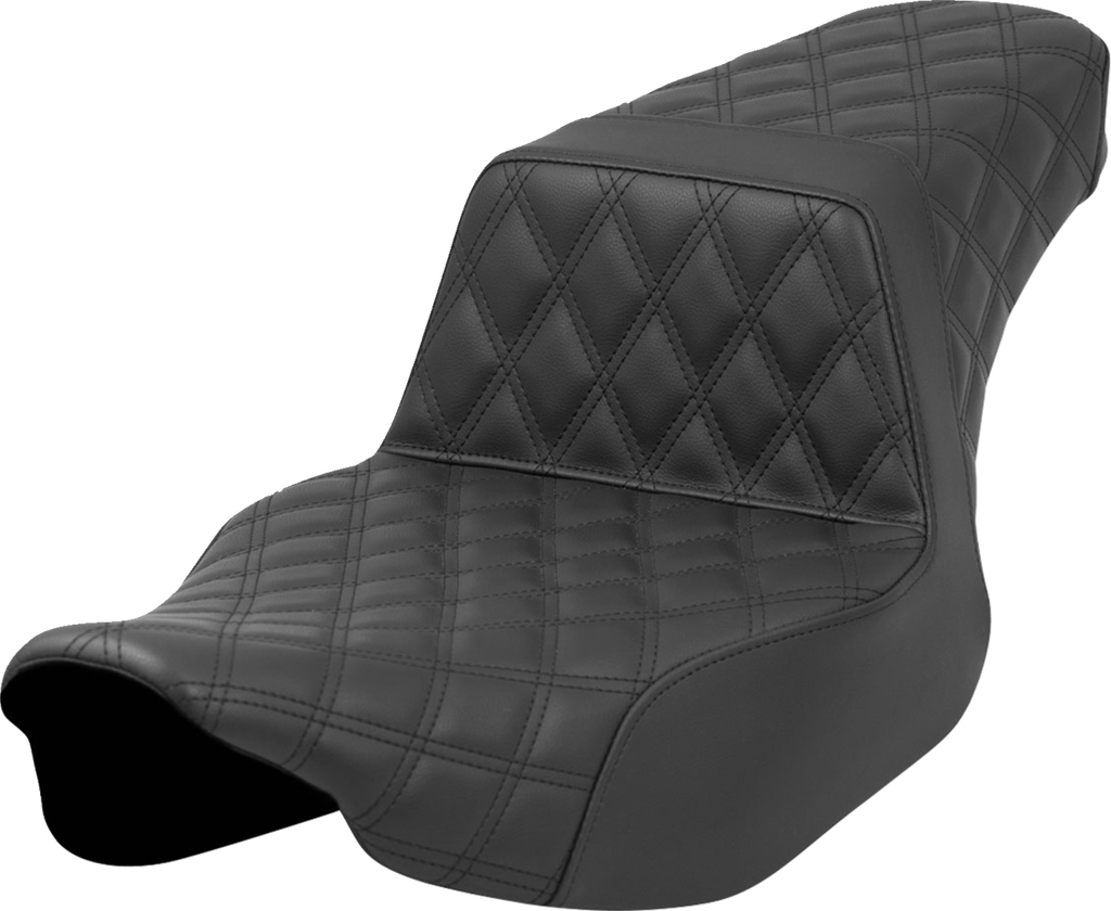 SADDLEMEN Step-Up Seat - Full Latice Stitch - Black - Extended Reach - FL '23-'24