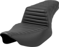 SADDLEMEN Step-Up Seat - Front Tuck-n-Roll/Rear Lattice - Black - Extended Reach - FL '23-'24