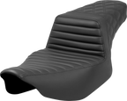 SADDLEMEN Step-Up Seat - Front Tuck-n-Roll/Rear Lattice - Black - Extended Reach - FL '23-'24