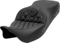SADDLEMEN Roadsofa™ Seat - without Backrest - Lattice Stitch - Carbon Fiber - FL '08-'23
