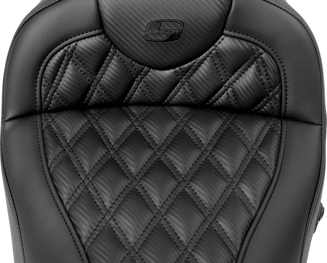SADDLEMEN Roadsofa™ Seat - without Backrest - Lattice Stitch - Carbon Fiber - FL '08-'23