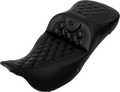 SADDLEMEN Roadsofa™ Extended Reach Seat - without Backrest - Lattice Stitch - Carbon Fiber - FL '08-'23