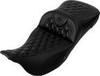 SADDLEMEN Roadsofa™ Extended Reach Seat - without Backrest - Lattice Stitch - Carbon Fiber - FL '08-'23