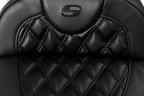 SADDLEMEN Roadsofa™ Extended Reach Seat - without Backrest - Lattice Stitch - Carbon Fiber - FL '08-'23