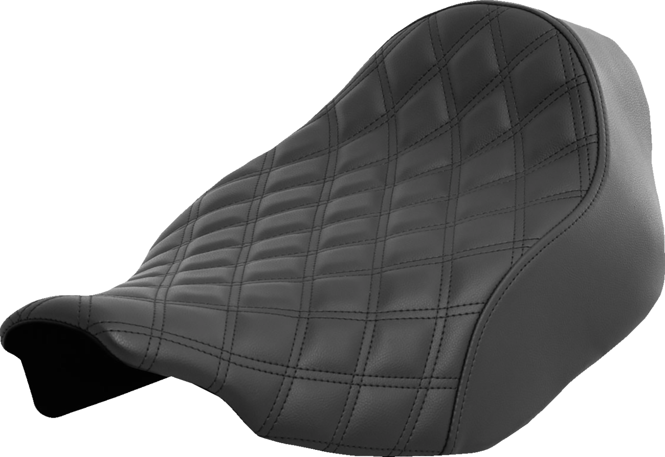 SADDLEMEN Renegade™ Solo Seat - Lattice Stitched - Black - FLT/FLH '23-'24