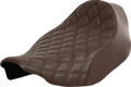 SADDLEMEN Renegade™ Solo Seat - Lattice Stitched - Brown - FLT/FLH '23-'24