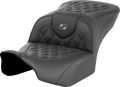 SADDLEMEN Roadsofa™ Seat - without Backrest - Gray Lattice Stitch - FLTR/FLHX '23-'24