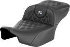 SADDLEMEN Roadsofa™ Extended Reach Seat - without Backrest - Lattice - Silver Stitch - FLTR/FLHX '23-'24