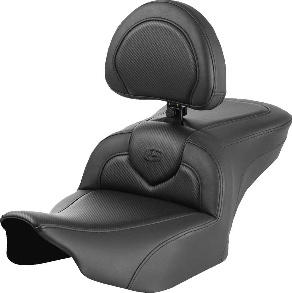 SADDLEMEN RoadSofa™ Seat - Carbon Fiber - with Backrest - FLTR/FLHX '23-'24