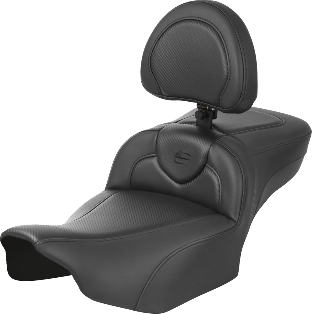 SADDLEMEN Roadsofa™ Extended Reach Seat - with Backrest - Carbon Fiber - FLTR/FLHX '23-'24