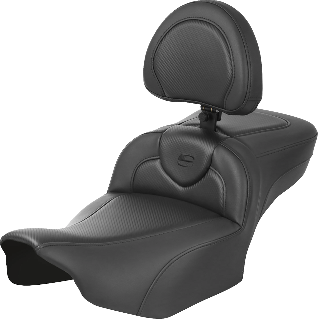 SADDLEMEN Roadsofa™ Extended Reach Seat - with Backrest - Carbon Fiber - FLTR/FLHX '23-'24