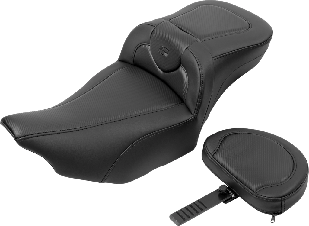 SADDLEMEN Roadsofa™ Extended Reach Seat - with Backrest - Carbon Fiber - FLTR/FLHX '23-'24