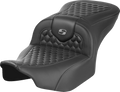 SADDLEMEN Roadsofa™ Seat - without Backrest - Honeycomb - Gray Stitch - FLTR/FLHX '23-'24