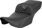 SADDLEMEN Roadsofa™ Extended Reach Seat - without Backrest - Honeycomb - Dark Gray Stitch - FLTR/FLHX '23-'24