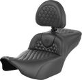 SADDLEMEN Roadsofa™ Extended Reach Seat - with Backrest - Honeycomb - FLTR/FLHX '23-'24