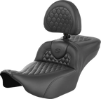 SADDLEMEN Roadsofa™ Extended Reach Seat - with Backrest - Honeycomb - FLTR/FLHX '23-'24