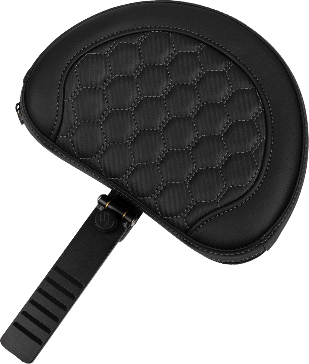 SADDLEMEN Roadsofa™ Extended Reach Seat - with Backrest - Honeycomb - Dark Gray Stitch - FLTR/FLHX '23-'24