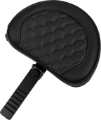 SADDLEMEN Roadsofa™ Extended Reach Seat - with Backrest - Honeycomb - Dark Gray Stitch - FLTR/FLHX '23-'24