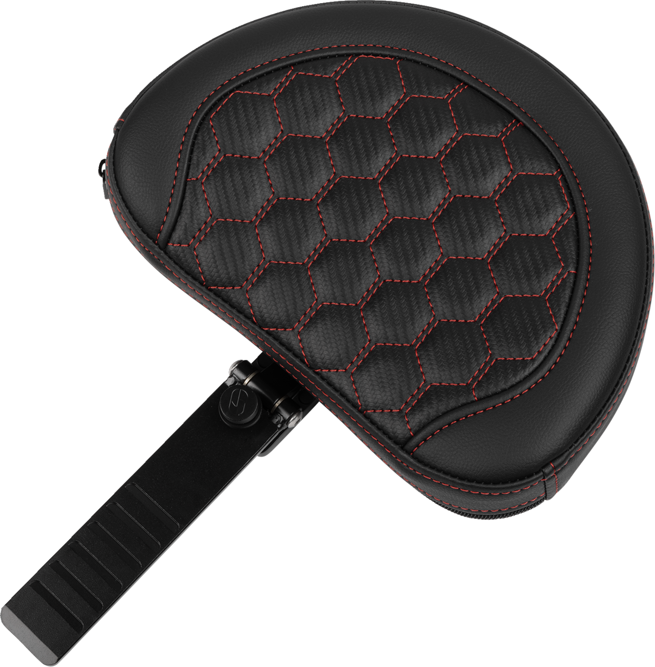 SADDLEMEN Roadsofa™ Extended Reach Seat - with Backrest - Honeycomb - Red Stitch - FLTR/FLHX '23-'24