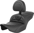 SADDLEMEN Roadsofa™ Seat - with Backrest - Tuck-n-Roll - Carbon Fiber - FLTR/FLHX '23-'24