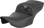 SADDLEMEN Roadsofa™ Extended Reach Seat - without Backrest - Tuck-n-Roll - Carbon Fiber - FLTR/FLHX '23-'24