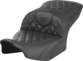 SADDLEMEN RoadSofa™ Seat - without Backrest - Carbon Fiber - Lattice Stitch - FLTR/FLHX '23-'24