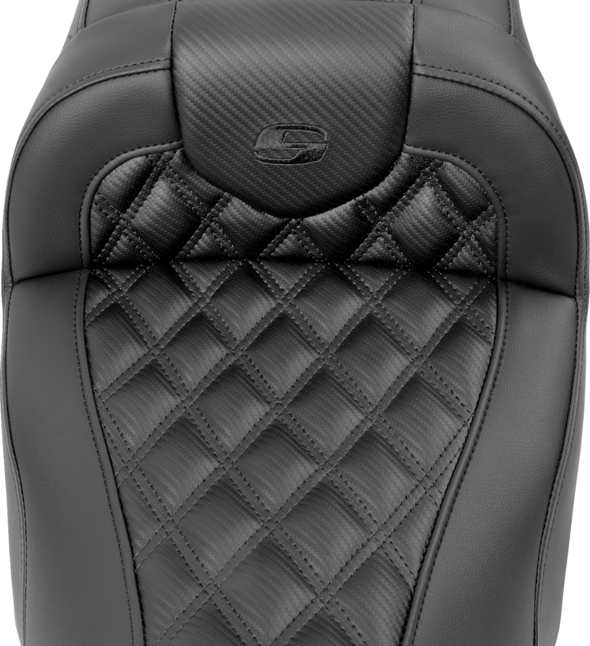 SADDLEMEN RoadSofa™ Seat - without Backrest - Carbon Fiber - Lattice Stitch - FLTR/FLHX '23-'24