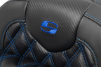 SADDLEMEN RoadSofa™ Seat - without Backrest - Carbon Fiber - Lattice Stitch - Blue Stitch - FLTR/FLHX '23-'24