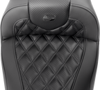 SADDLEMEN RoadSofa™ Seat - with Backrest - Carbon Fiber - Lattice Stitch - FLTR/FLHX '23-'24