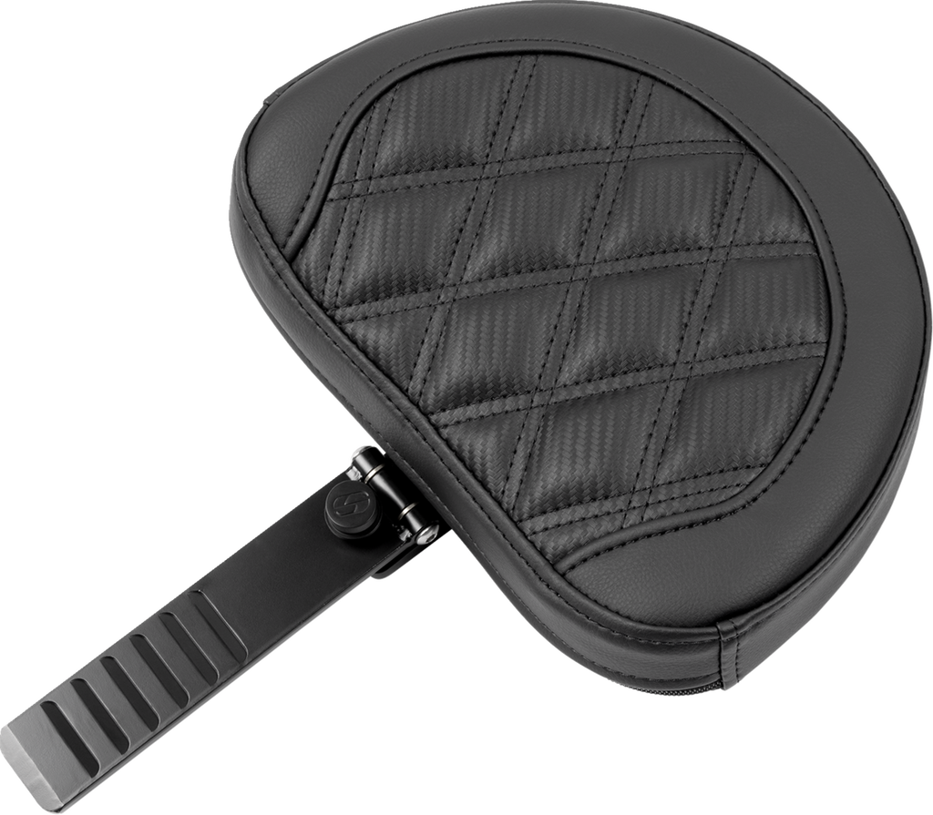 SADDLEMEN RoadSofa™ Seat - with Backrest - Carbon Fiber - Lattice Stitch - FLTR/FLHX '23-'24
