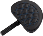 SADDLEMEN RoadSofa™ Seat - with Backrest - Carbon Fiber - Lattice Stitch - Blue Stitch - FLTR/FLHX '23-'24