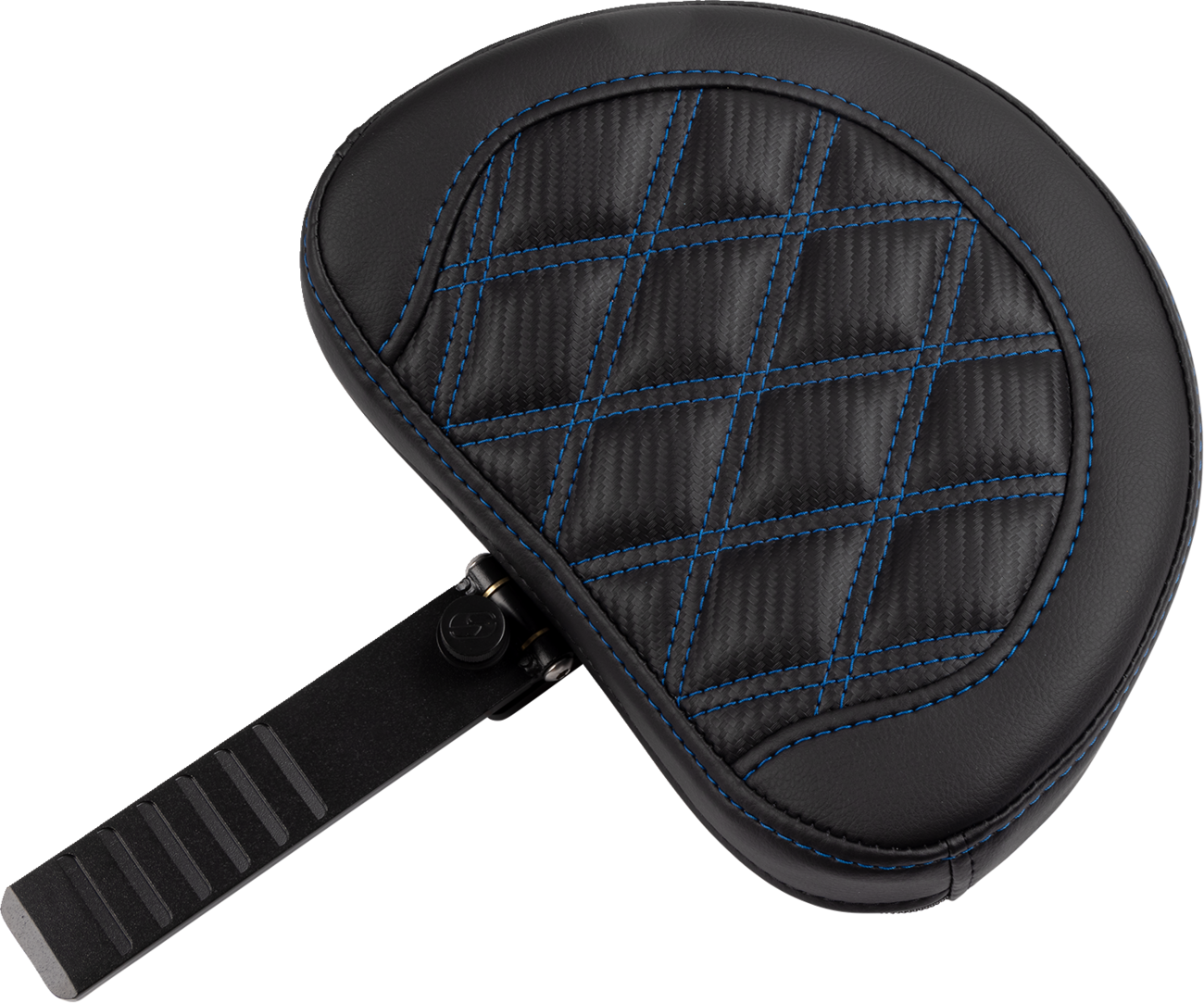 SADDLEMEN RoadSofa™ Seat - with Backrest - Carbon Fiber - Lattice Stitch - Blue Stitch - FLTR/FLHX '23-'24