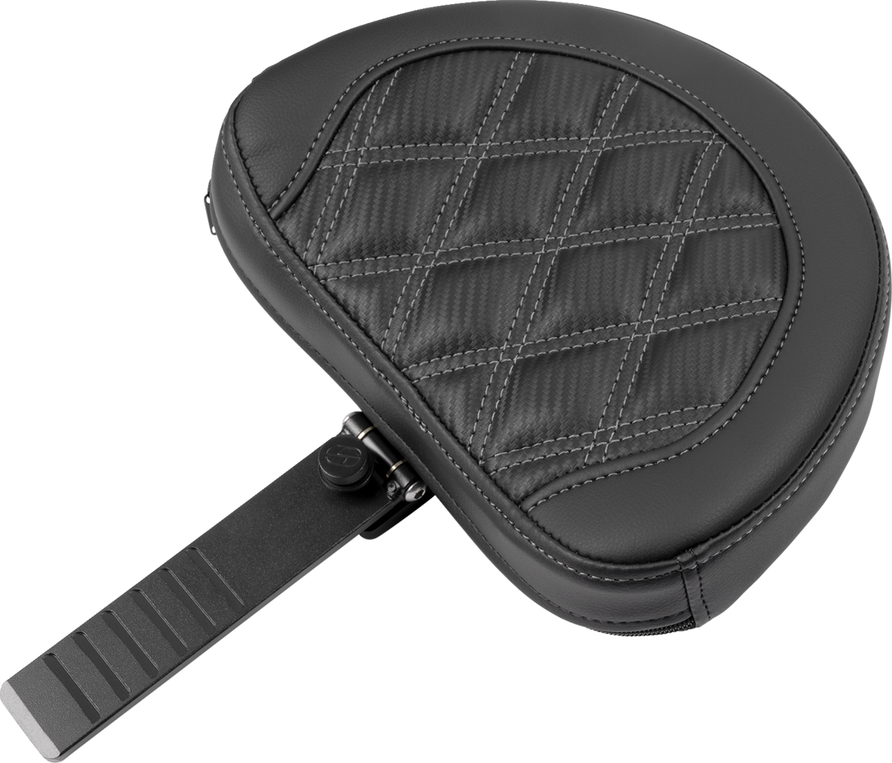 SADDLEMEN RoadSofa™ Seat - with Backrest - Carbon Fiber - Lattice Stitch - Gray Stitch - FLTR/FLHX '23-'24