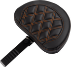 SADDLEMEN RoadSofa™ Seat - with Backrest - Carbon Fiber - Lattice Stitch - Orange Stitch - FLTR/FLHX '23-'24