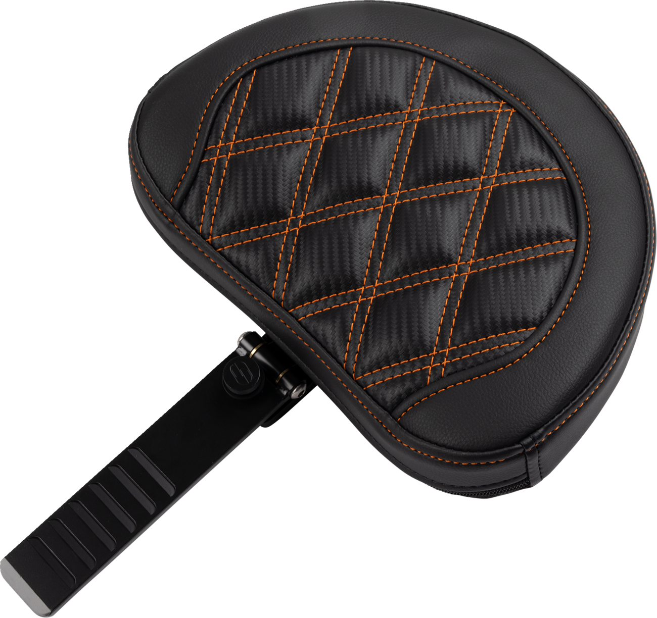 SADDLEMEN RoadSofa™ Seat - with Backrest - Carbon Fiber - Lattice Stitch - Orange Stitch - FLTR/FLHX '23-'24
