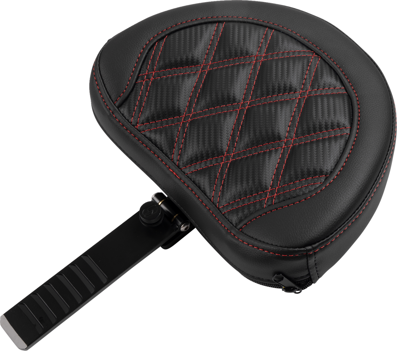 SADDLEMEN RoadSofa™ Seat - with Backrest - Carbon Fiber - Lattice Stitch - Red Stitch - FLTR/FLHX '23-'24