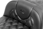 SADDLEMEN Roadsofa™ Extended Reach Seat - without Backrest - Carbon Fiber - Lattice Stitch - FLTR/FLHX '23-'24